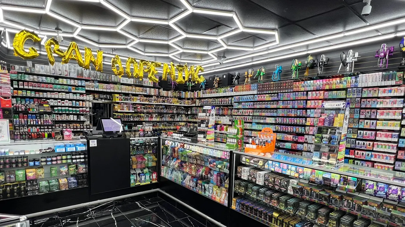 Clean modern smoke shop interior in Hampton VA